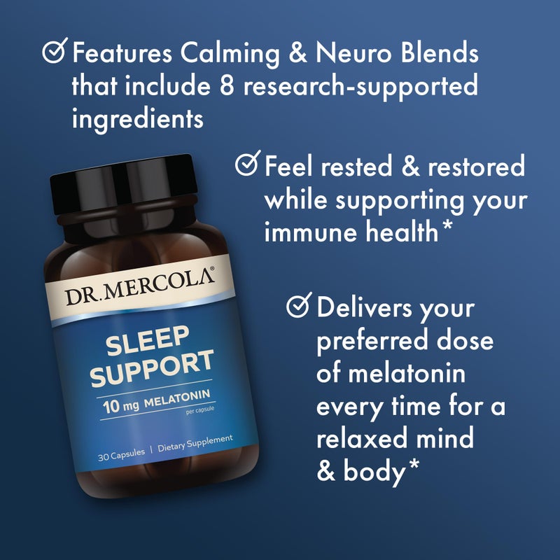 Dr. Mercola Sleep Support with Melatonin, 10 mg Melatonin Per Serving, 30 Servings (30 Capsules), Dietary Supplement, Supports Healthy Sleep and Mental Focus, Non-GMO - Image 4